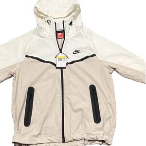 Nike Cream and Black Hooded Jacket
